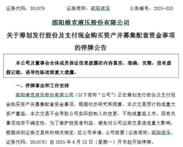炒股配资安全 邵阳液压：拟购买新承航锐股权，股票明起停牌